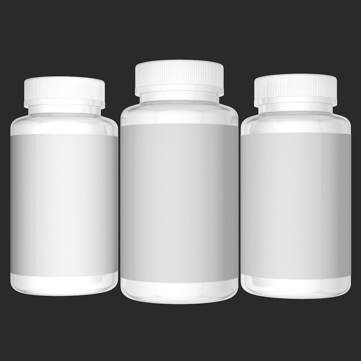 White Bottle with Label 3D model_9