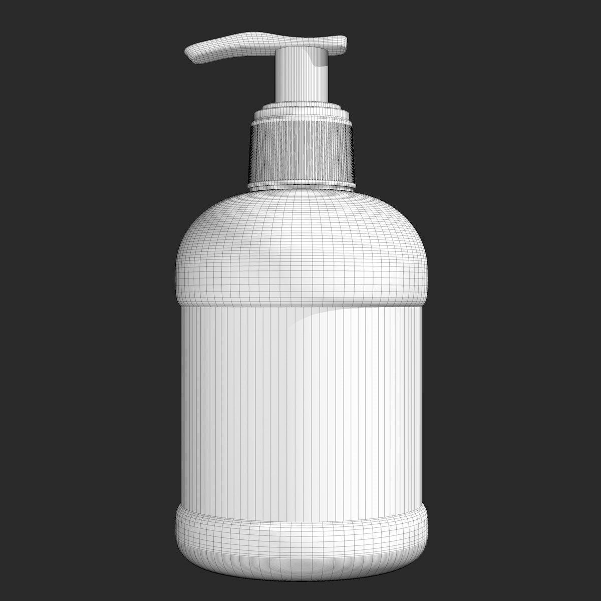 White Spray Bottle with Label 3D model_6