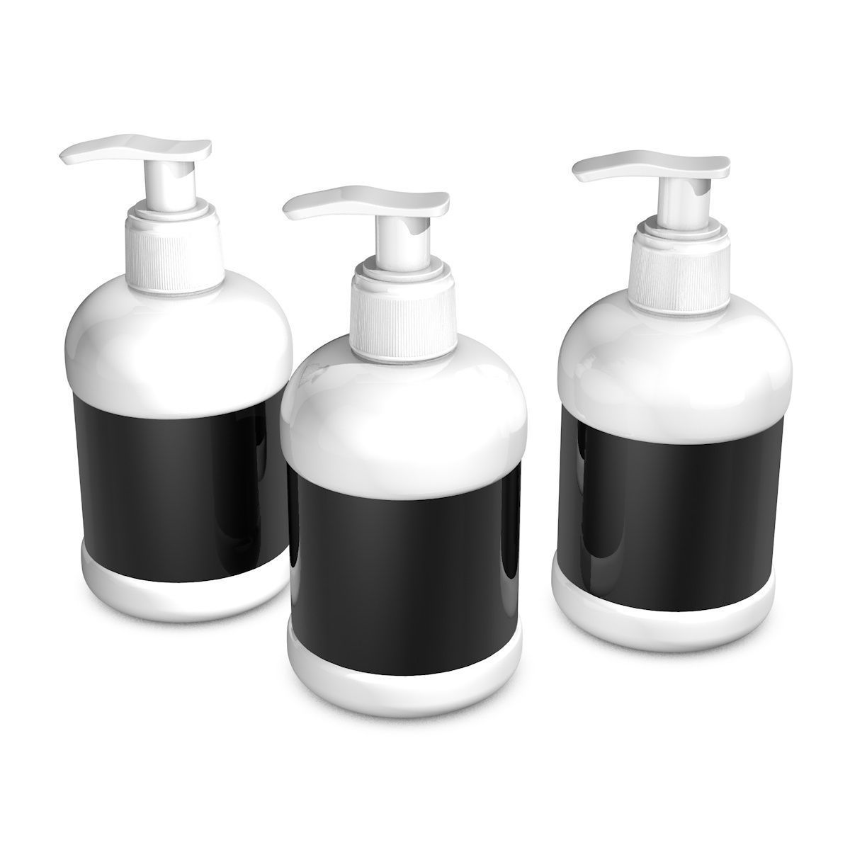 White Spray Bottle with Label 3D model_1