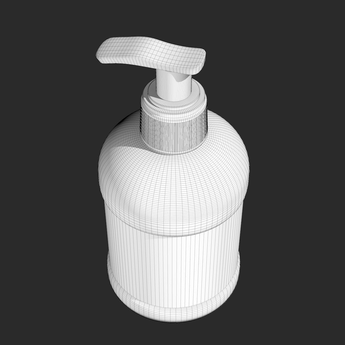 White Spray Bottle with Label 3D model_7