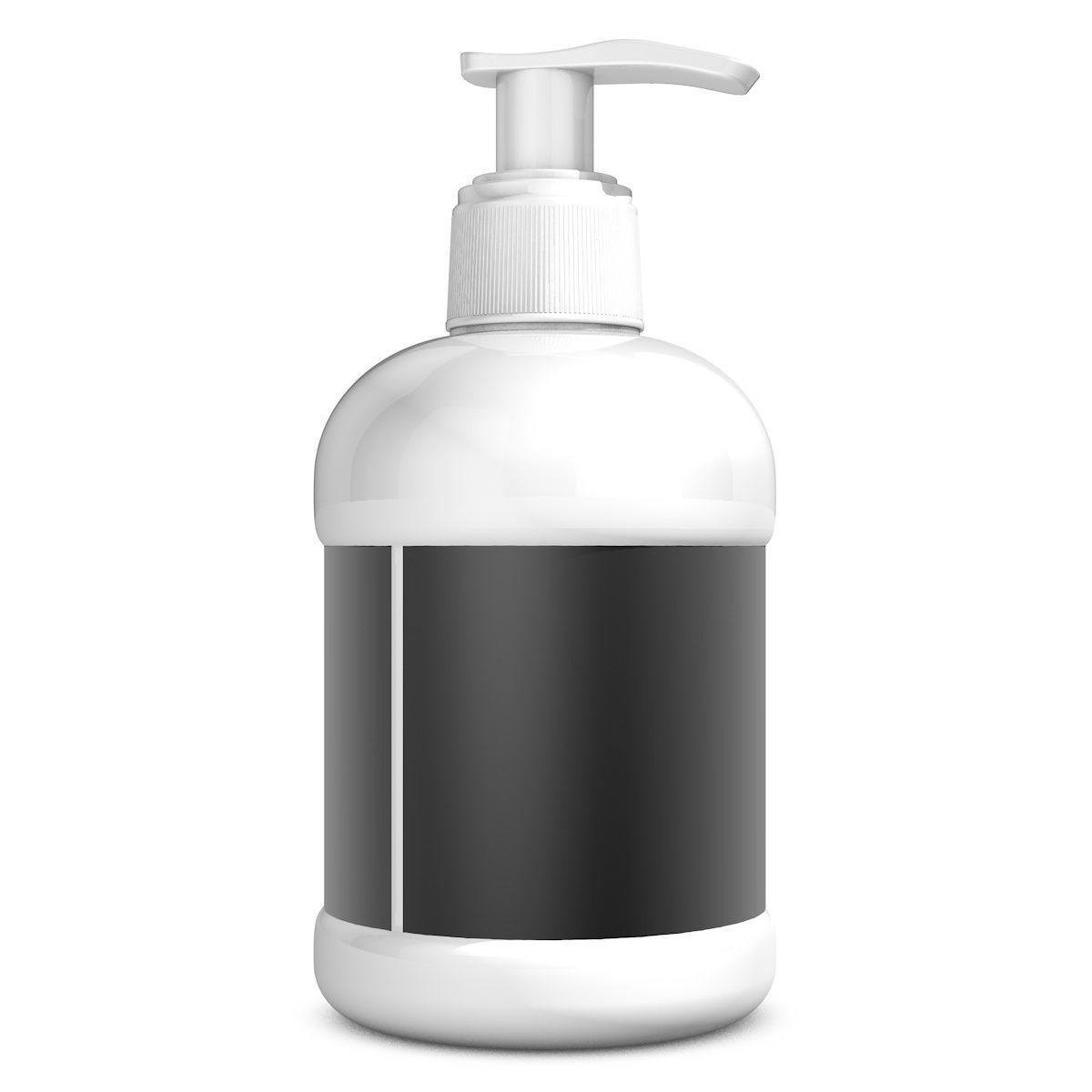 White Spray Bottle with Label 3D model_4