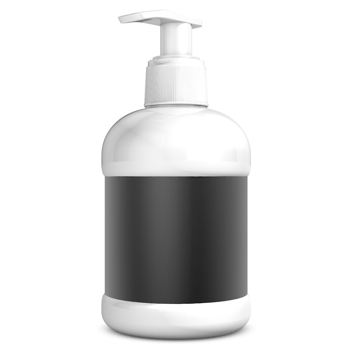 White Spray Bottle with Label 3D model_3