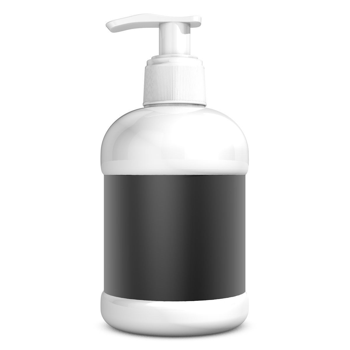 White Spray Bottle with Label 3D model_2