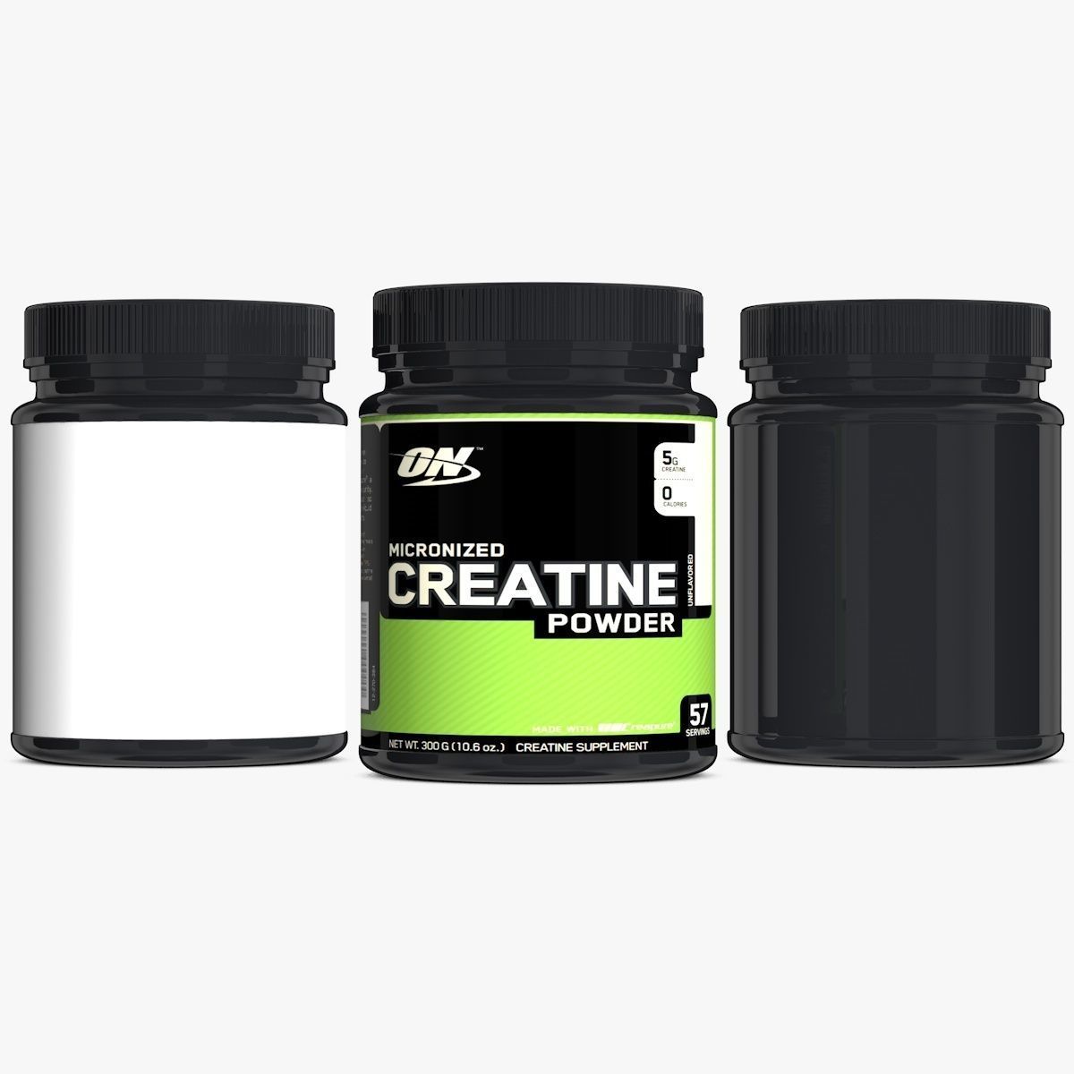 Creatine Powder Plastic Bottle 3D model_2