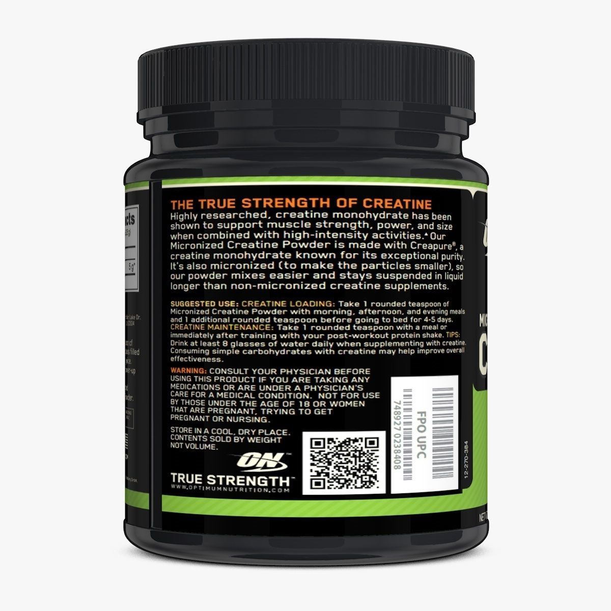 Creatine Powder Plastic Bottle 3D model_3