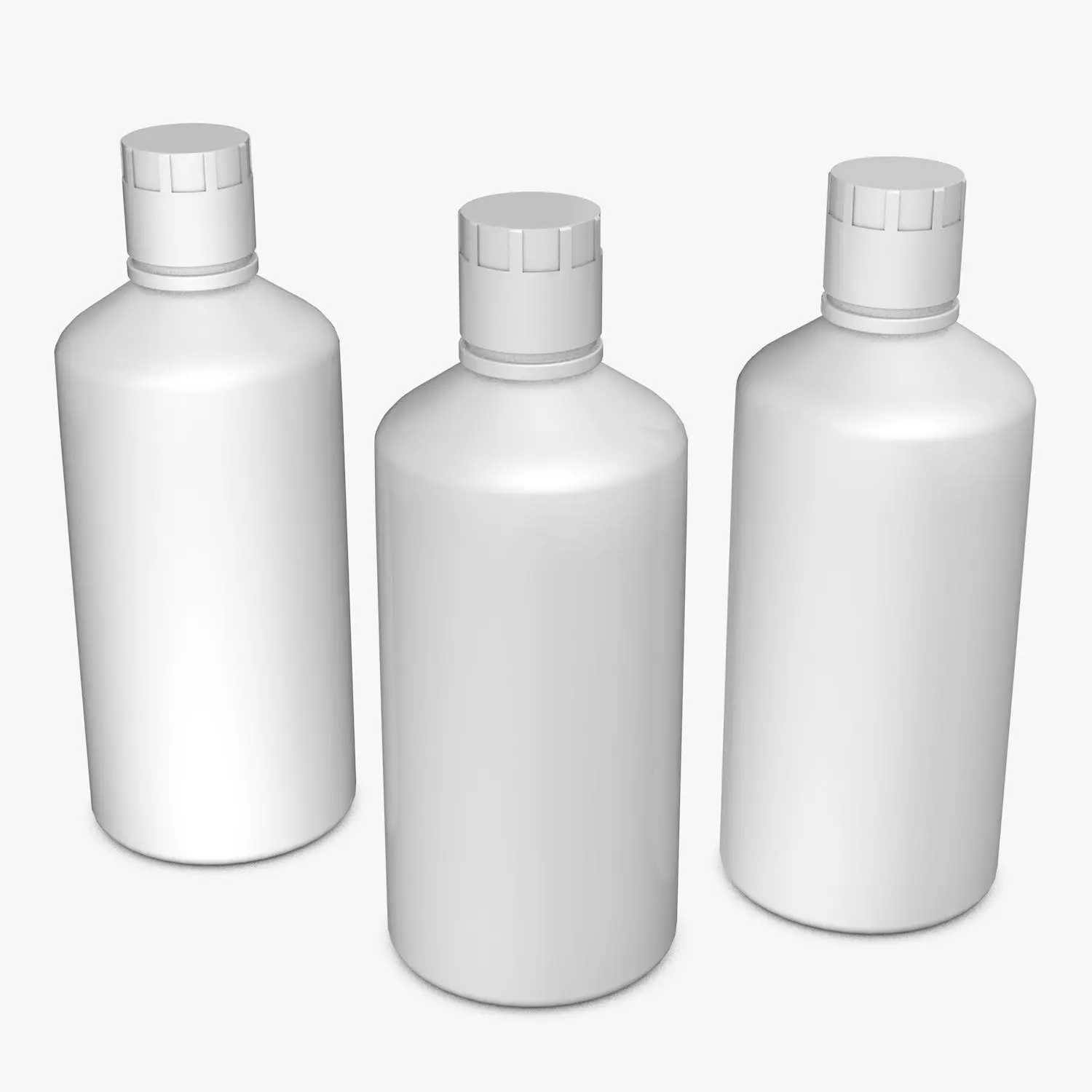 White Plastic Bottle 3D model