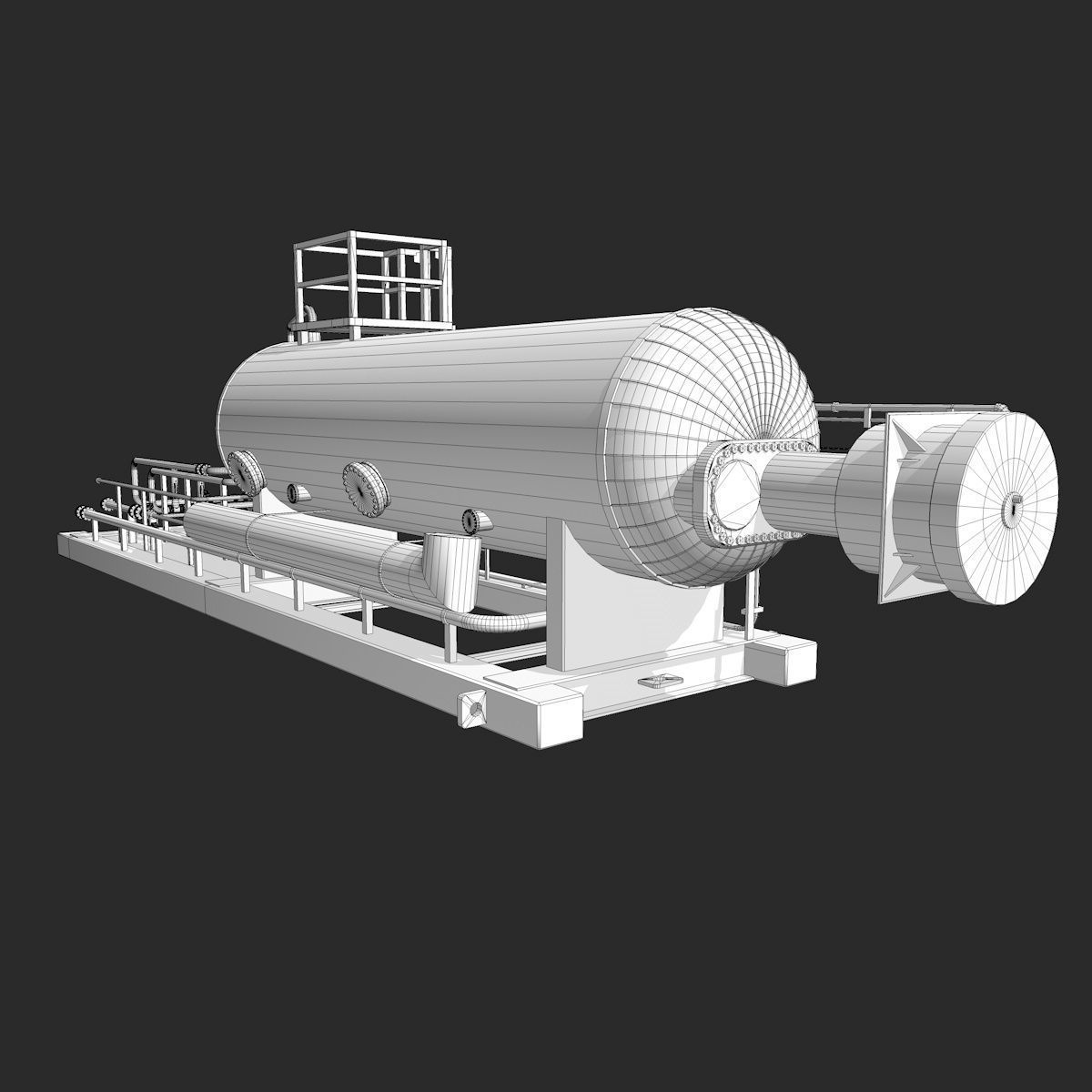 Industrial Boiler Construction 3D model_11