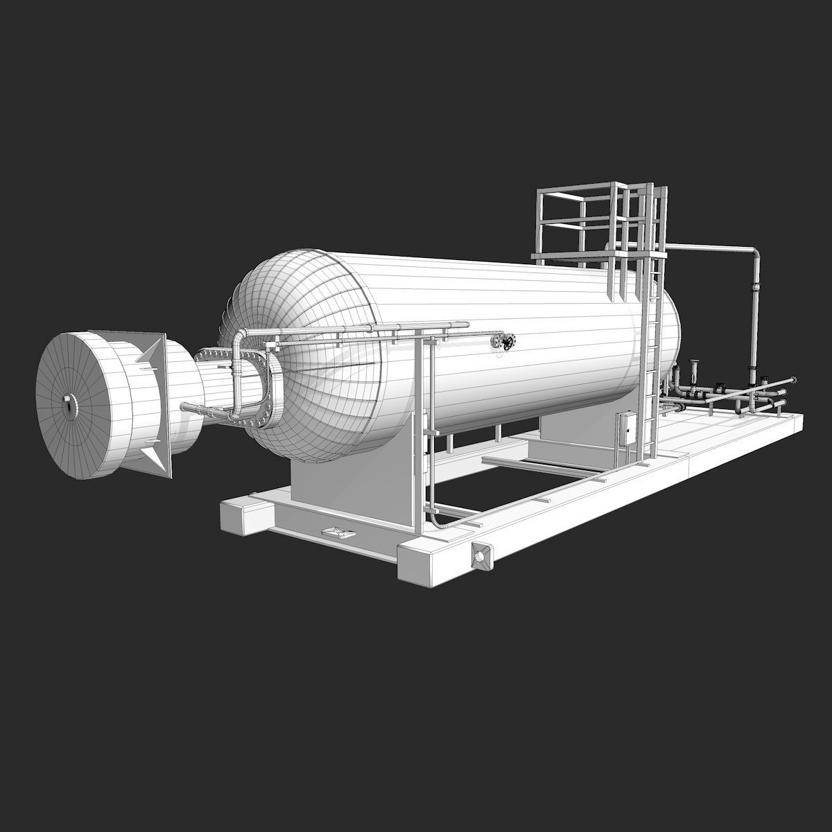 Industrial Boiler Construction 3D model_10