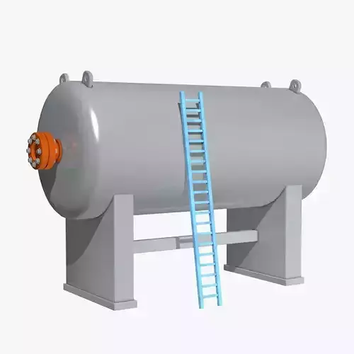 Industrial Boiler with Blue Ladder