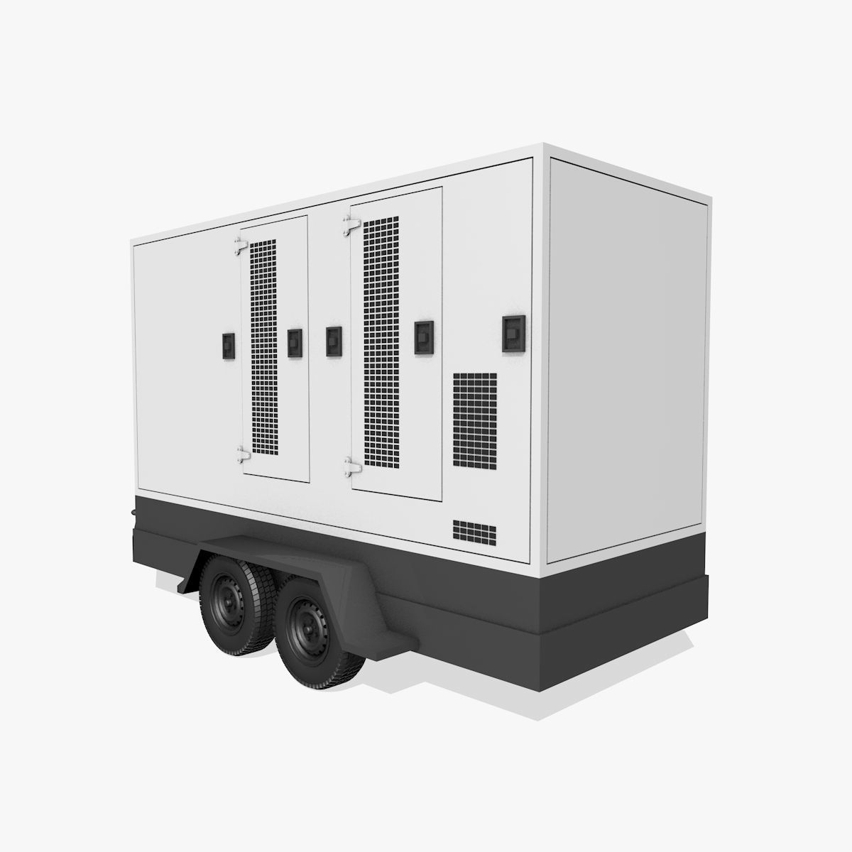 White Trailer Generator 3D model_2