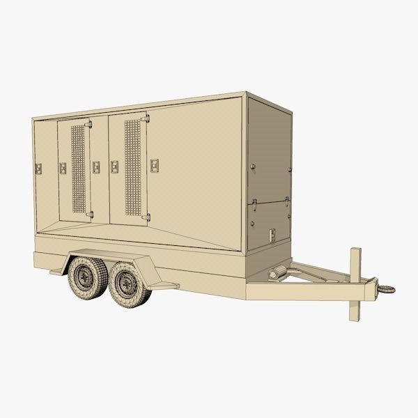 White Trailer Generator 3D model_6