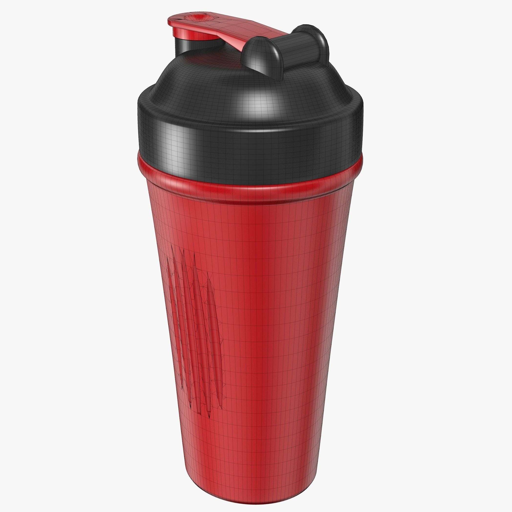 Red and Yellow Shaker Cup 3D model_4
