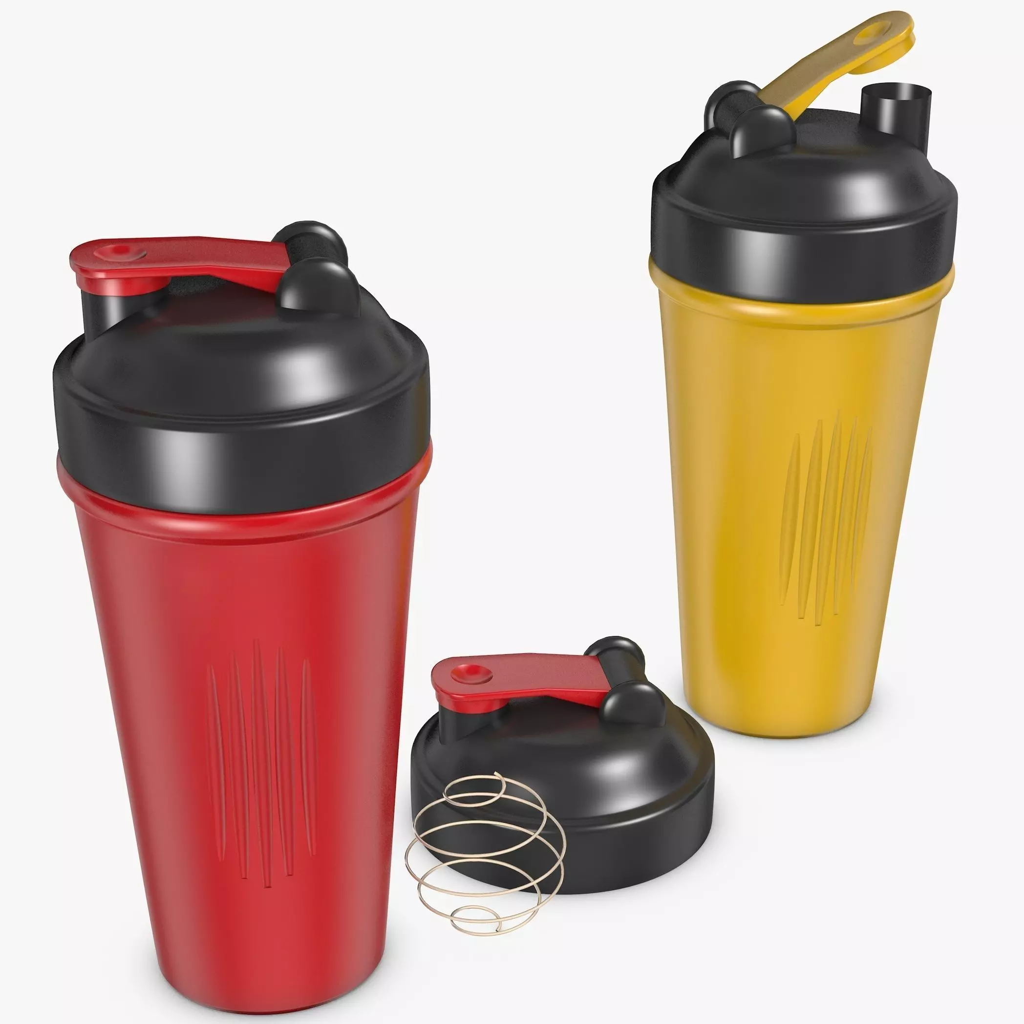Red and Yellow Shaker Cup 3D model_0