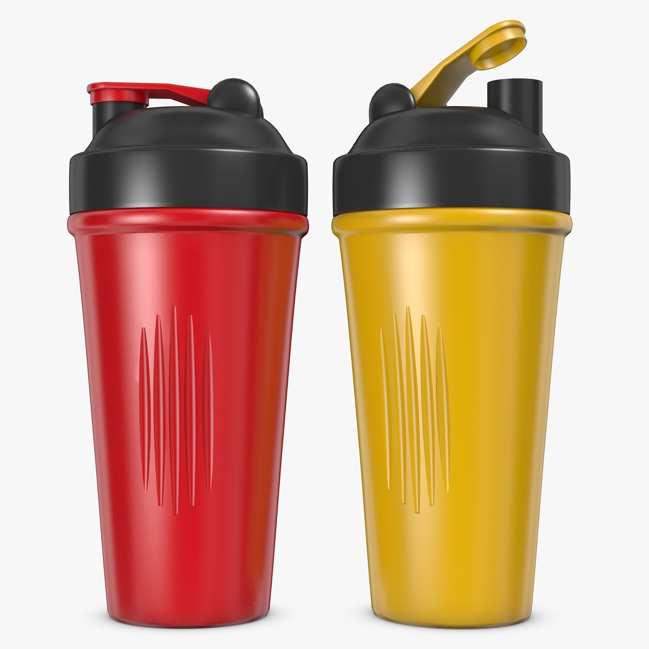 Red and Yellow Shaker Cup 3D model_2