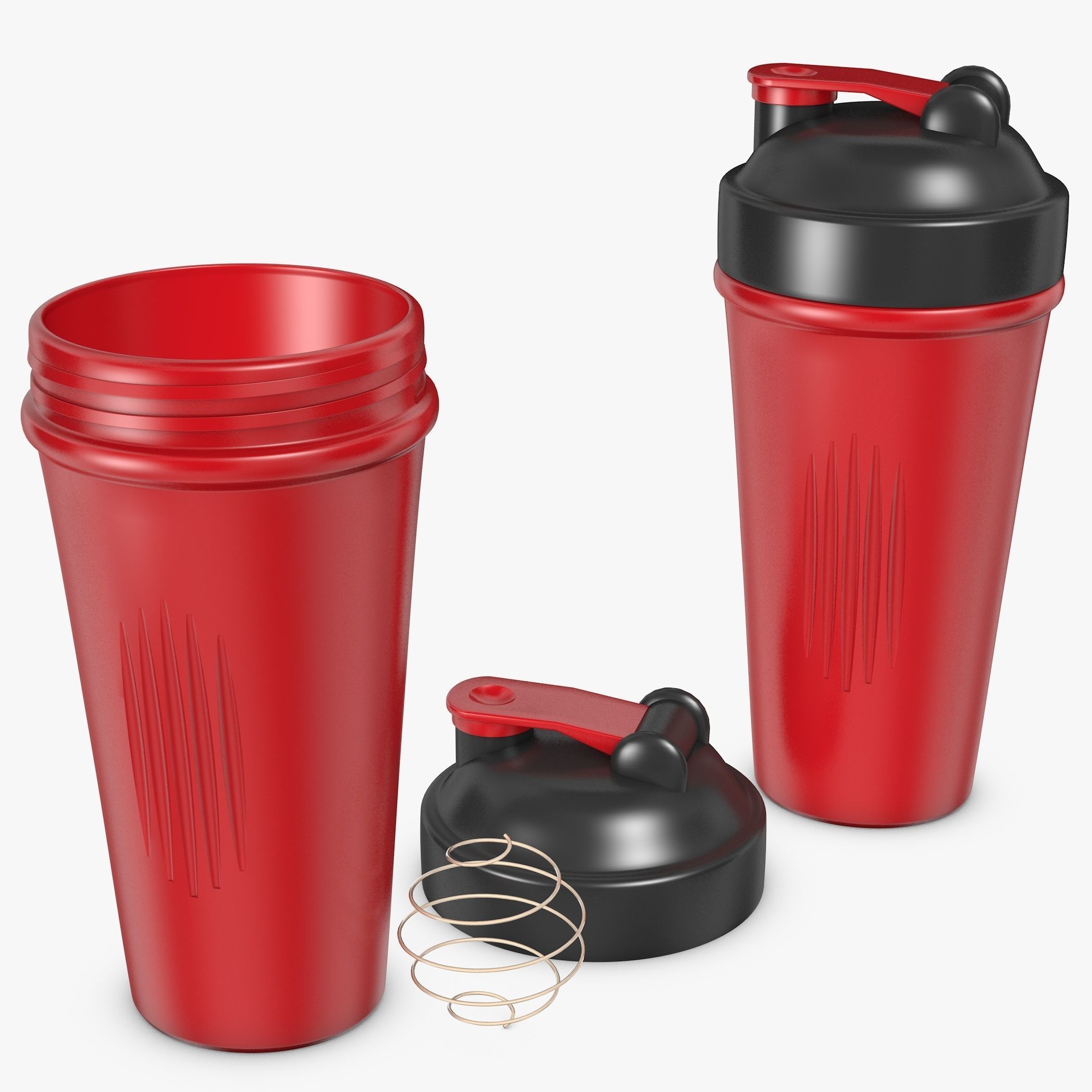 Red and Yellow Shaker Cup 3D model_1