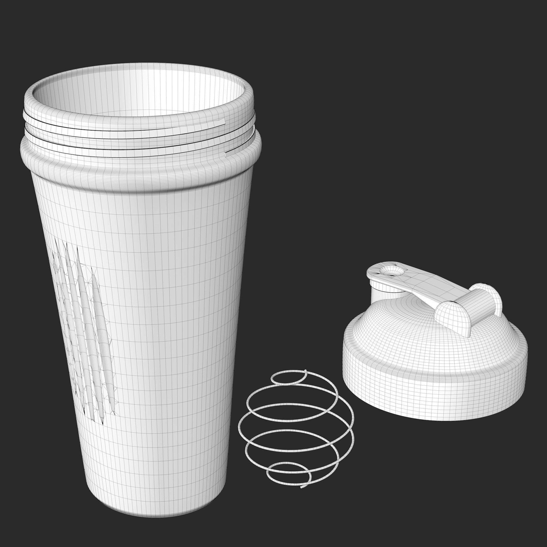 Red and Yellow Shaker Cup 3D model_5