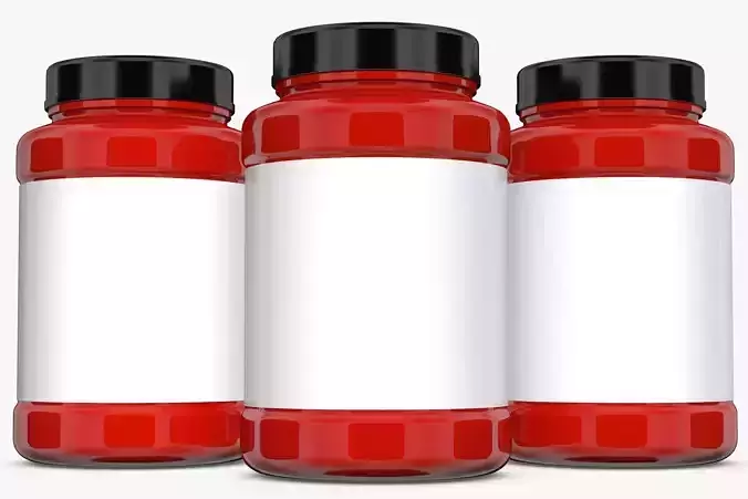 Red Bottle with Label and Cover