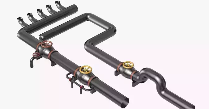Black Industrial Pipes Model