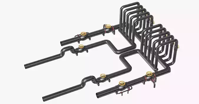 Black Industrial Pipes Model