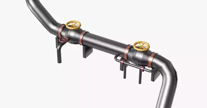 Black Industrial Pipe Model