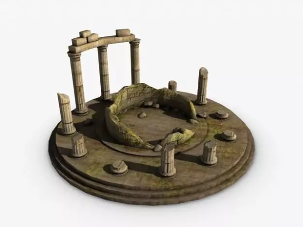 Ancient temple ruins 3D model_0