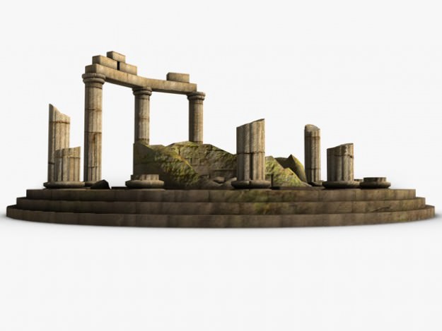 Ancient temple ruins 3D model_4