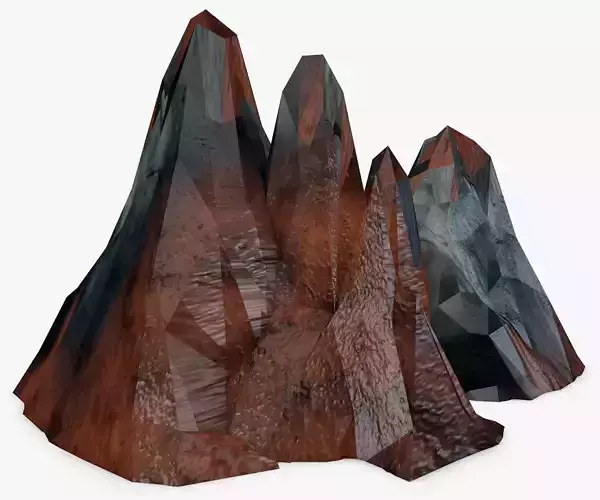 Dark Stone Mountain Low Poly