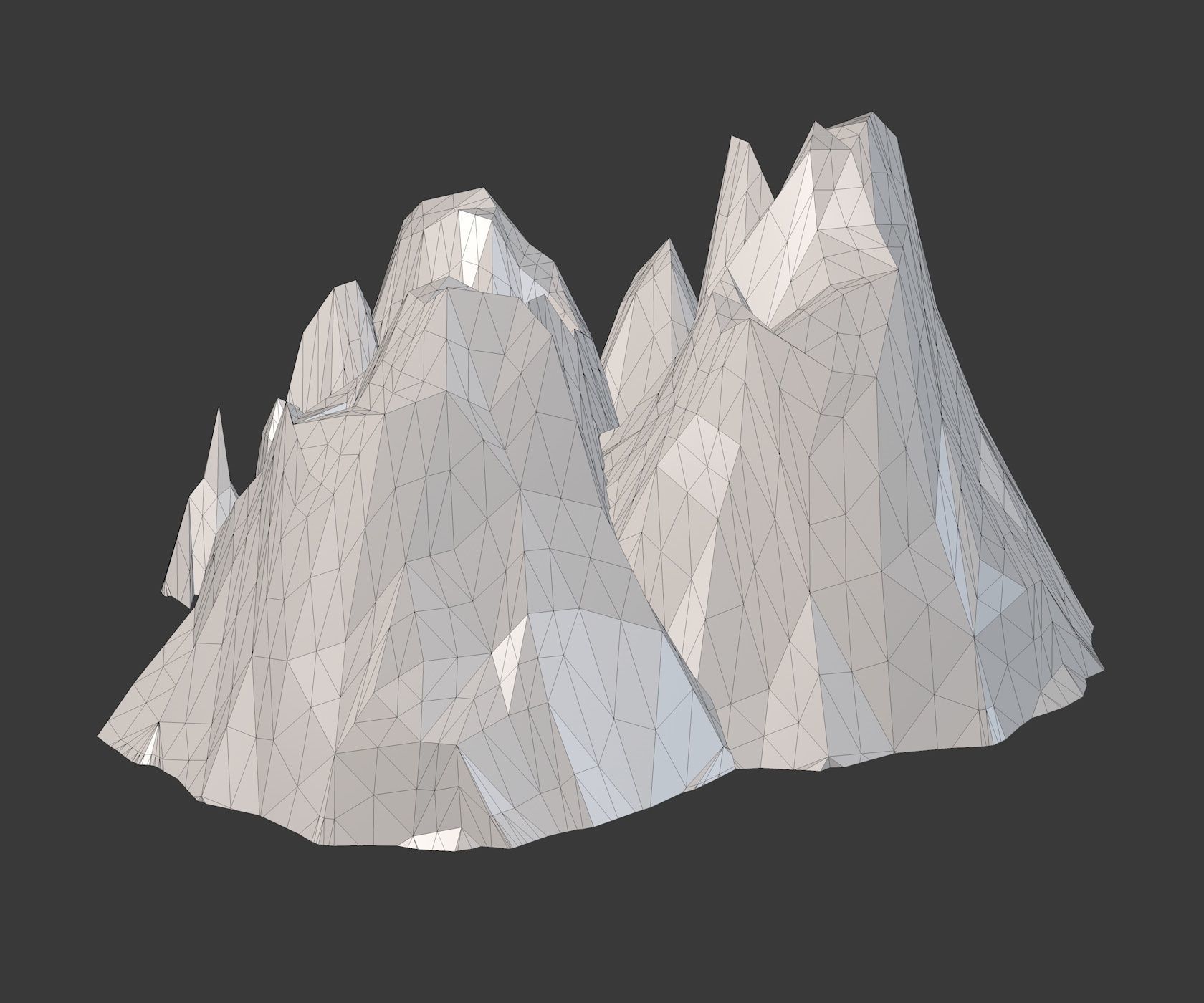 Mountain Model Low Poly polygonal mountains 3D model_11
