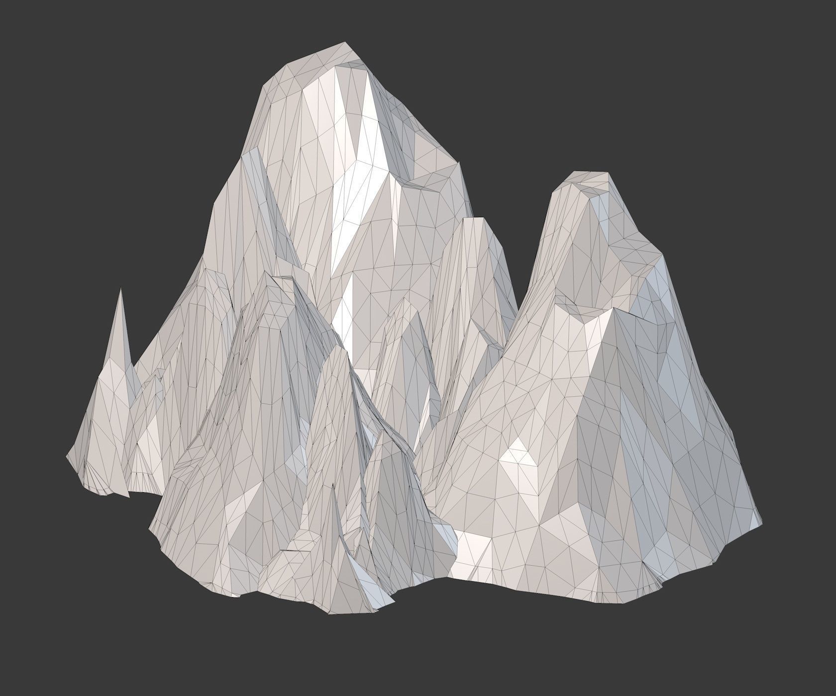 Mountain Model Low Poly polygonal mountains 3D model_8