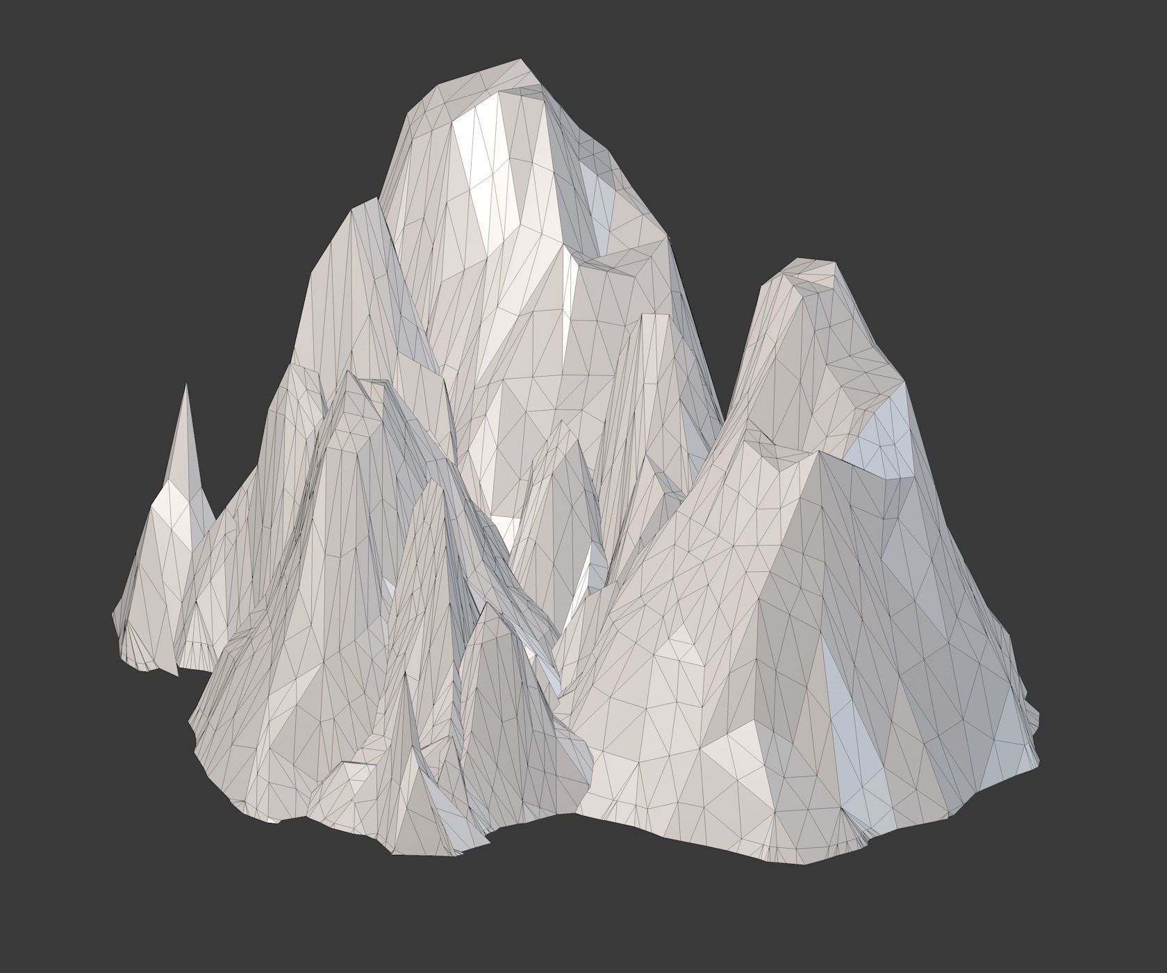 Mountain Model Low Poly polygonal mountains 3D model_10