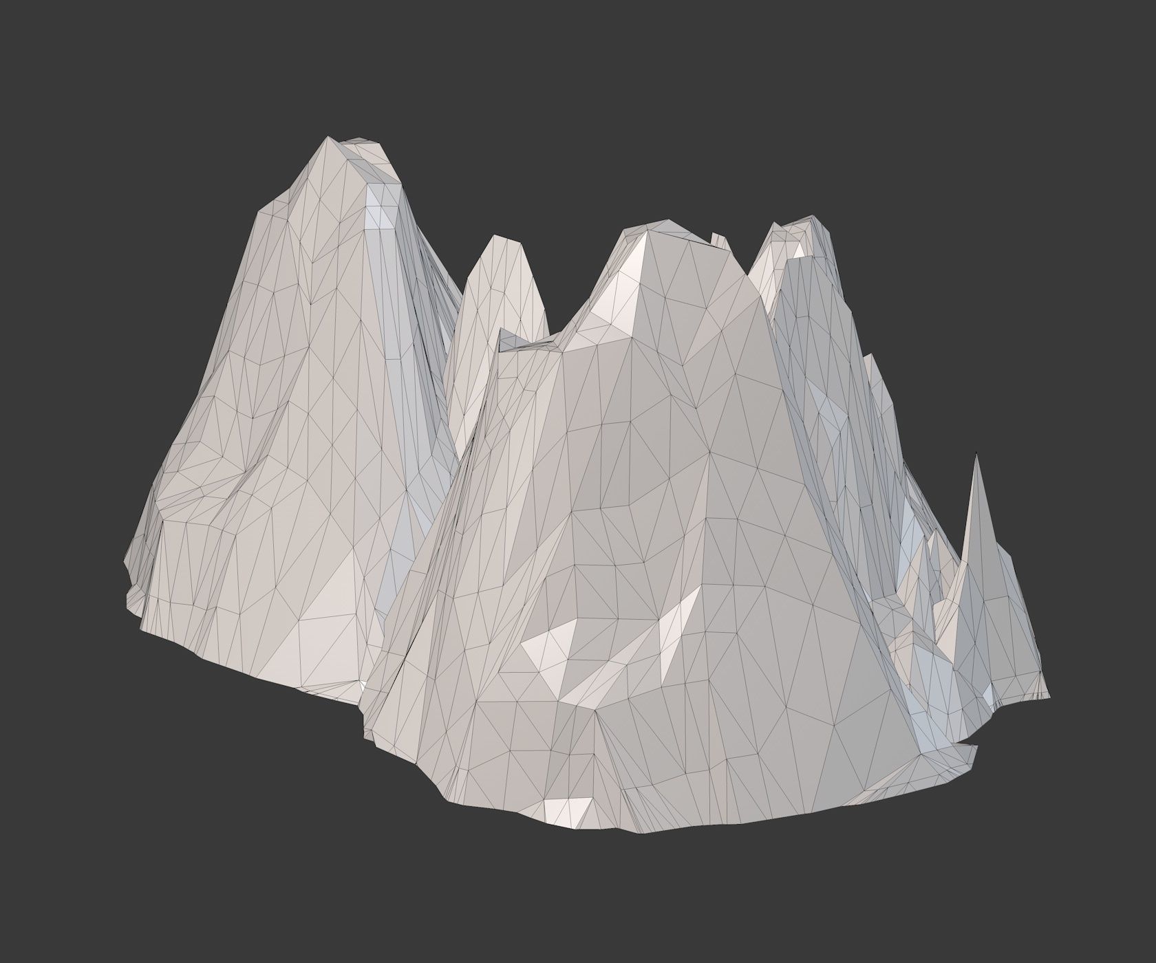 Mountain Model Low Poly polygonal mountains 3D model_7