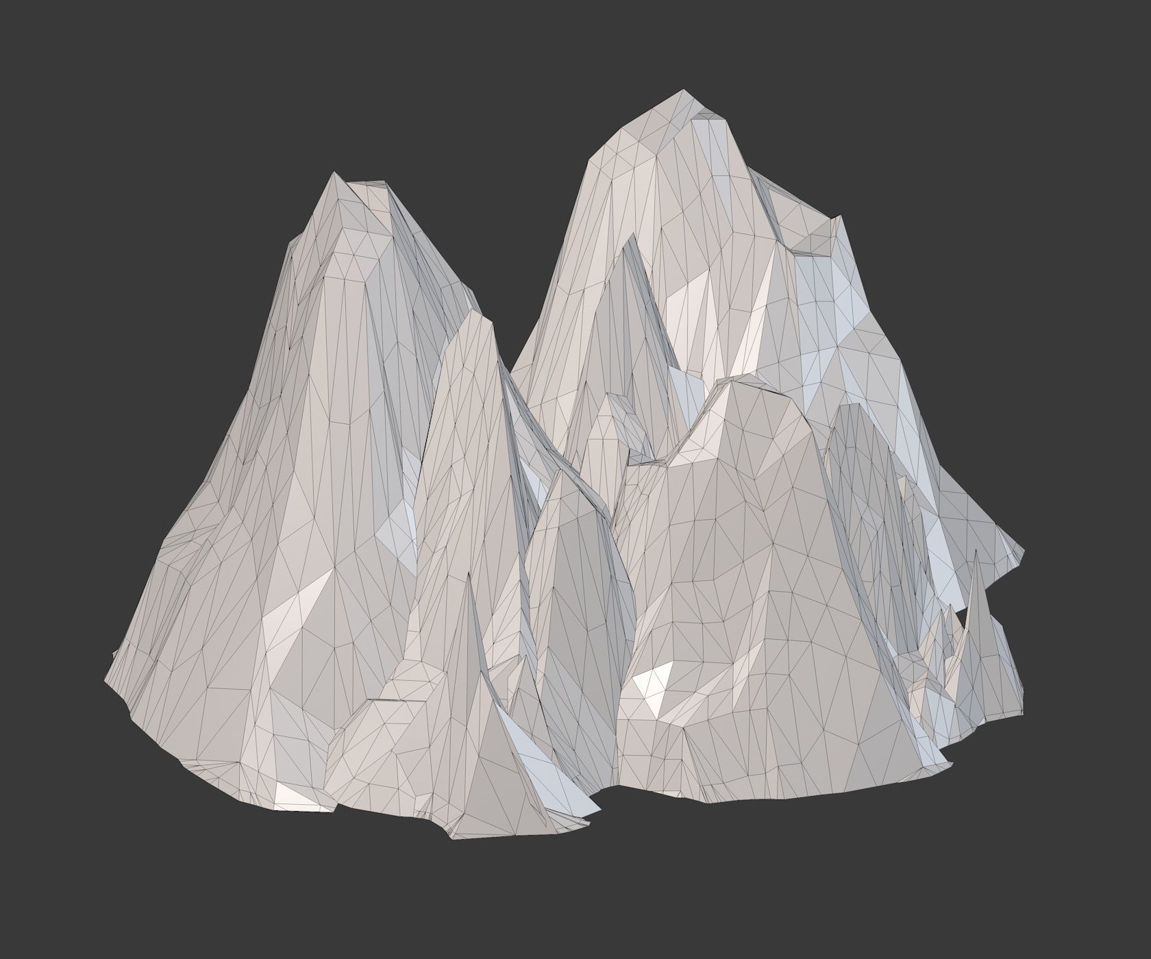 Mountain Model Low Poly polygonal mountains 3D model_9