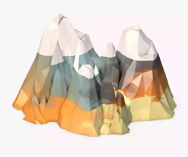 Mountain Model Low Poly polygonal mountains
