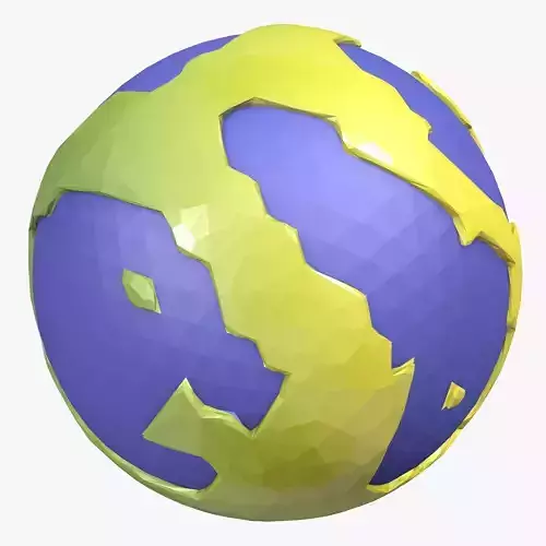 Cartoon World Low Poly 3D model