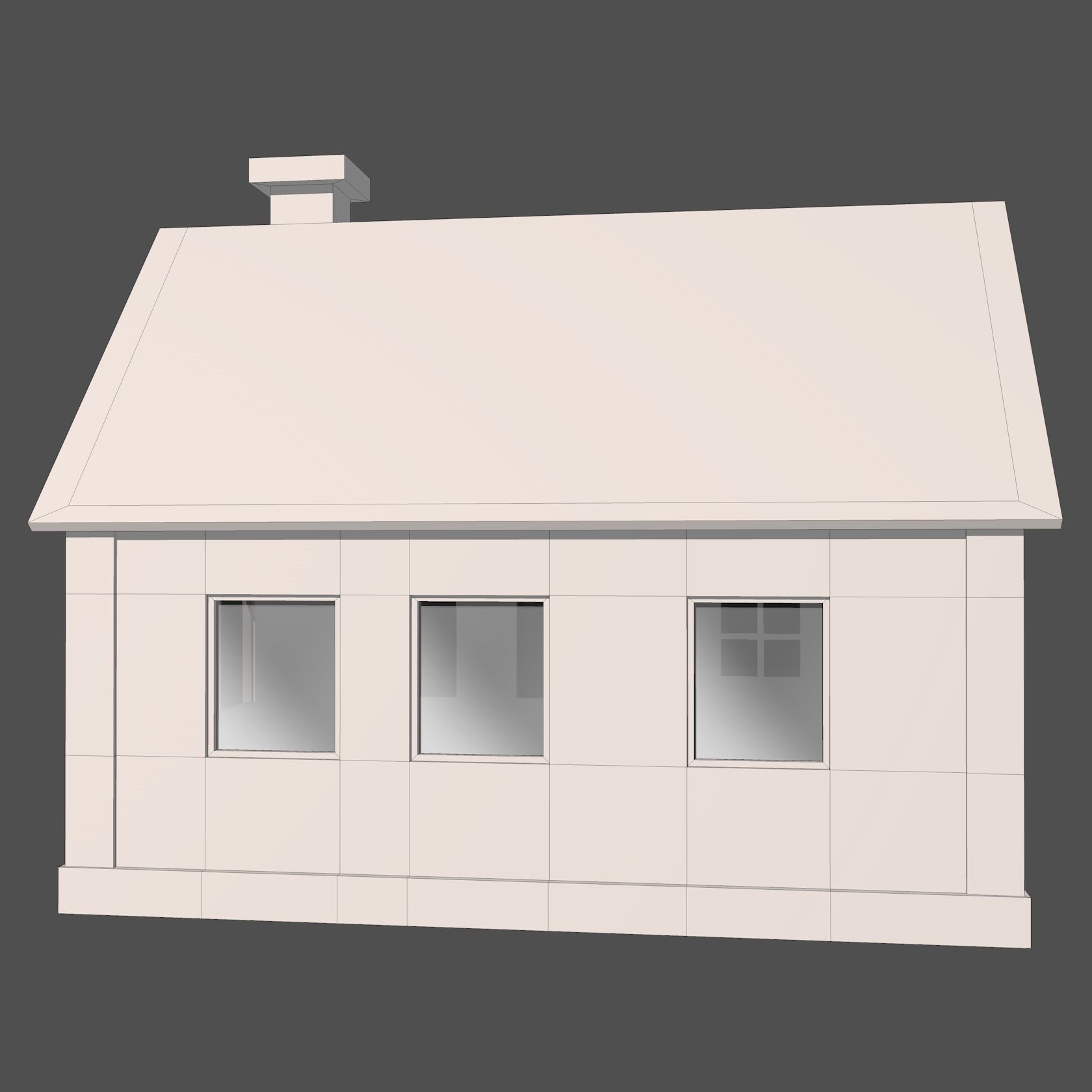 House with Solar Panel 3D model_13