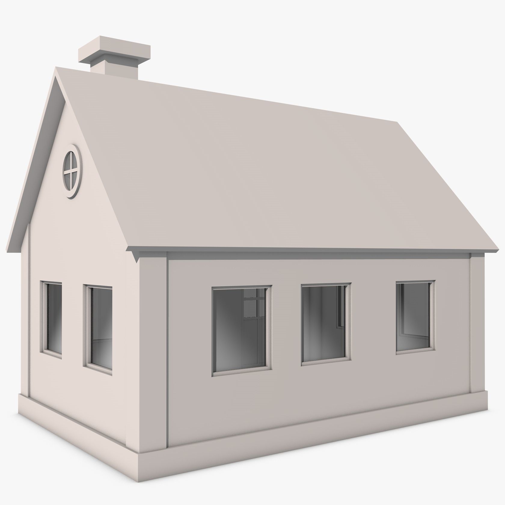 House with Solar Panel 3D model_2