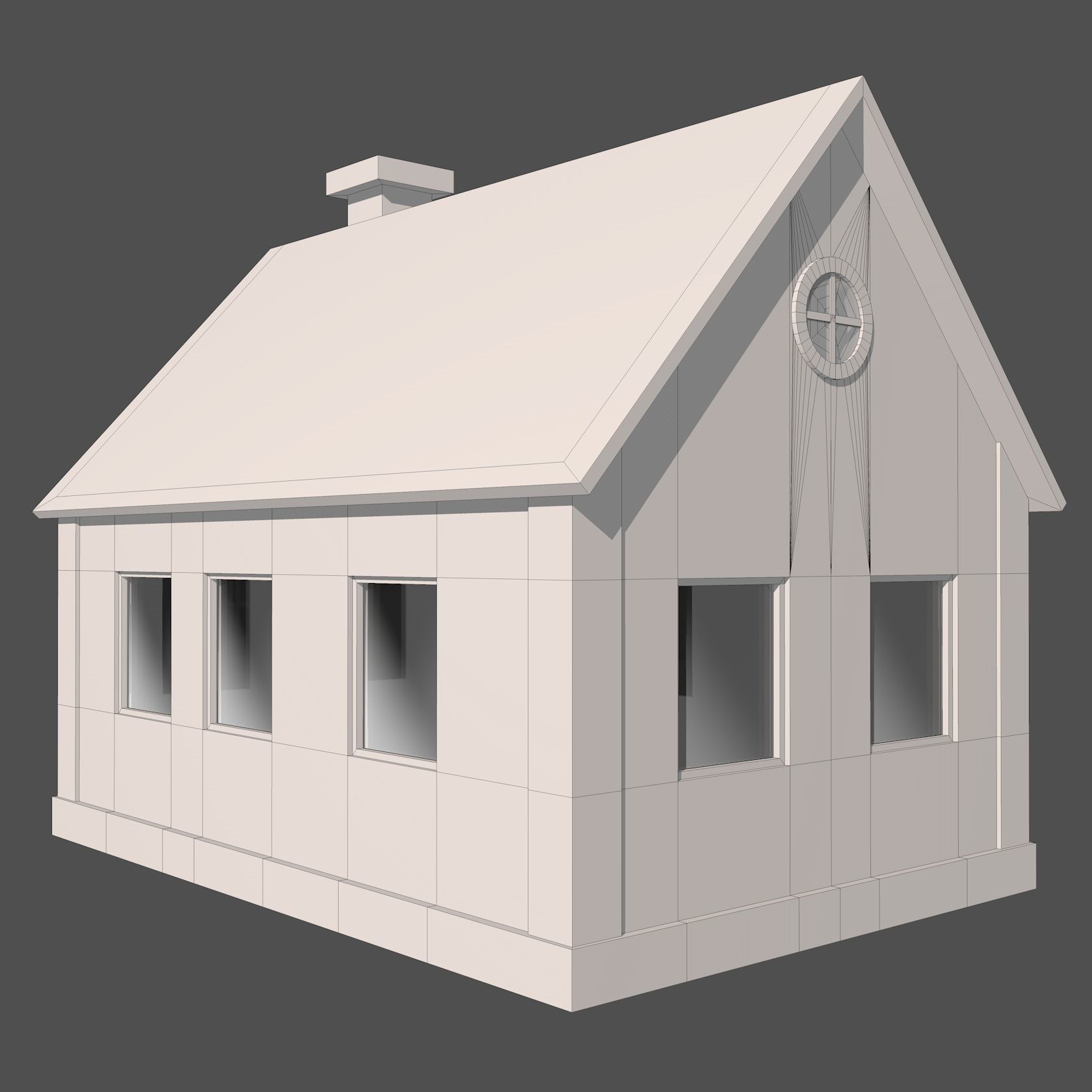 House with Solar Panel 3D model_15