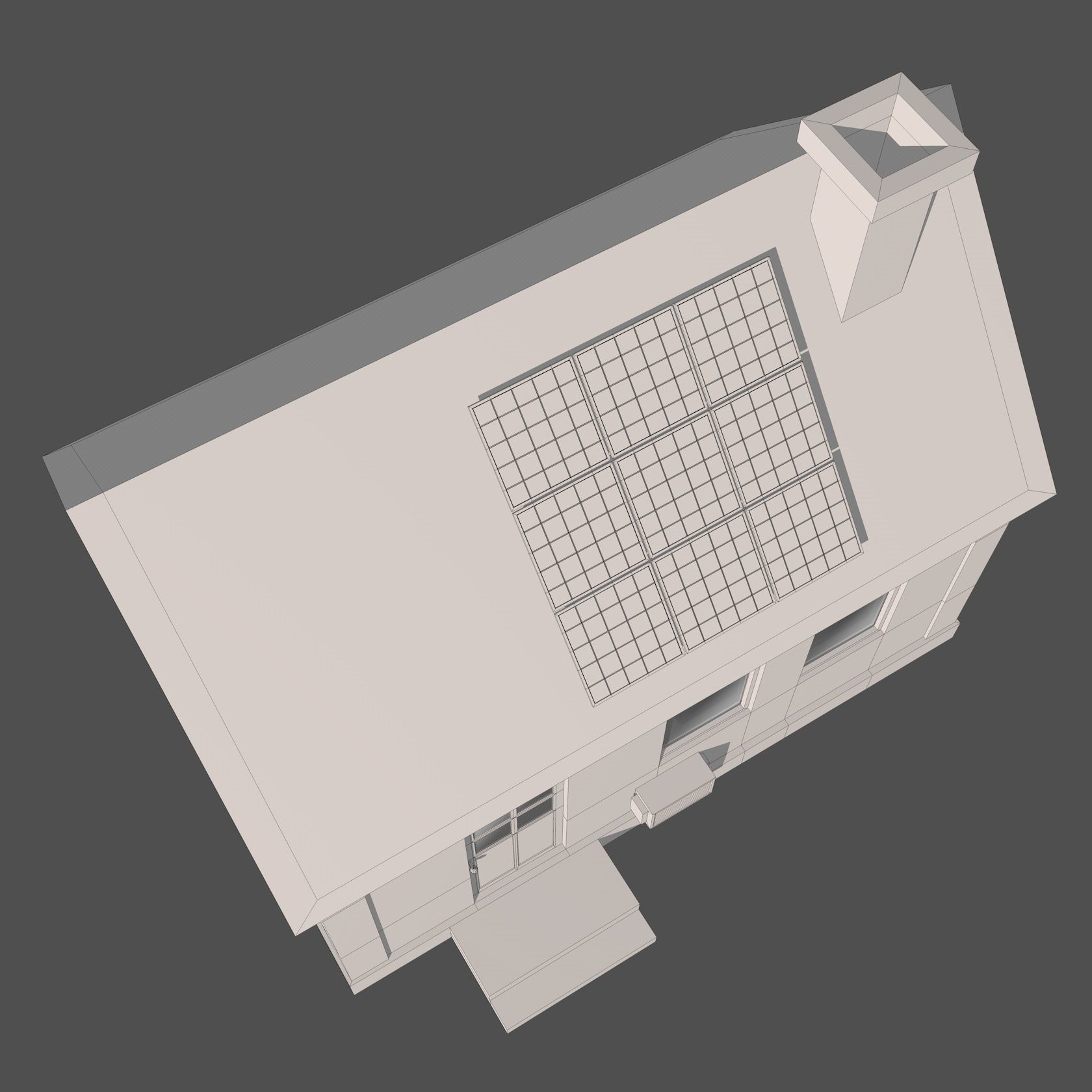 House with Solar Panel 3D model_12