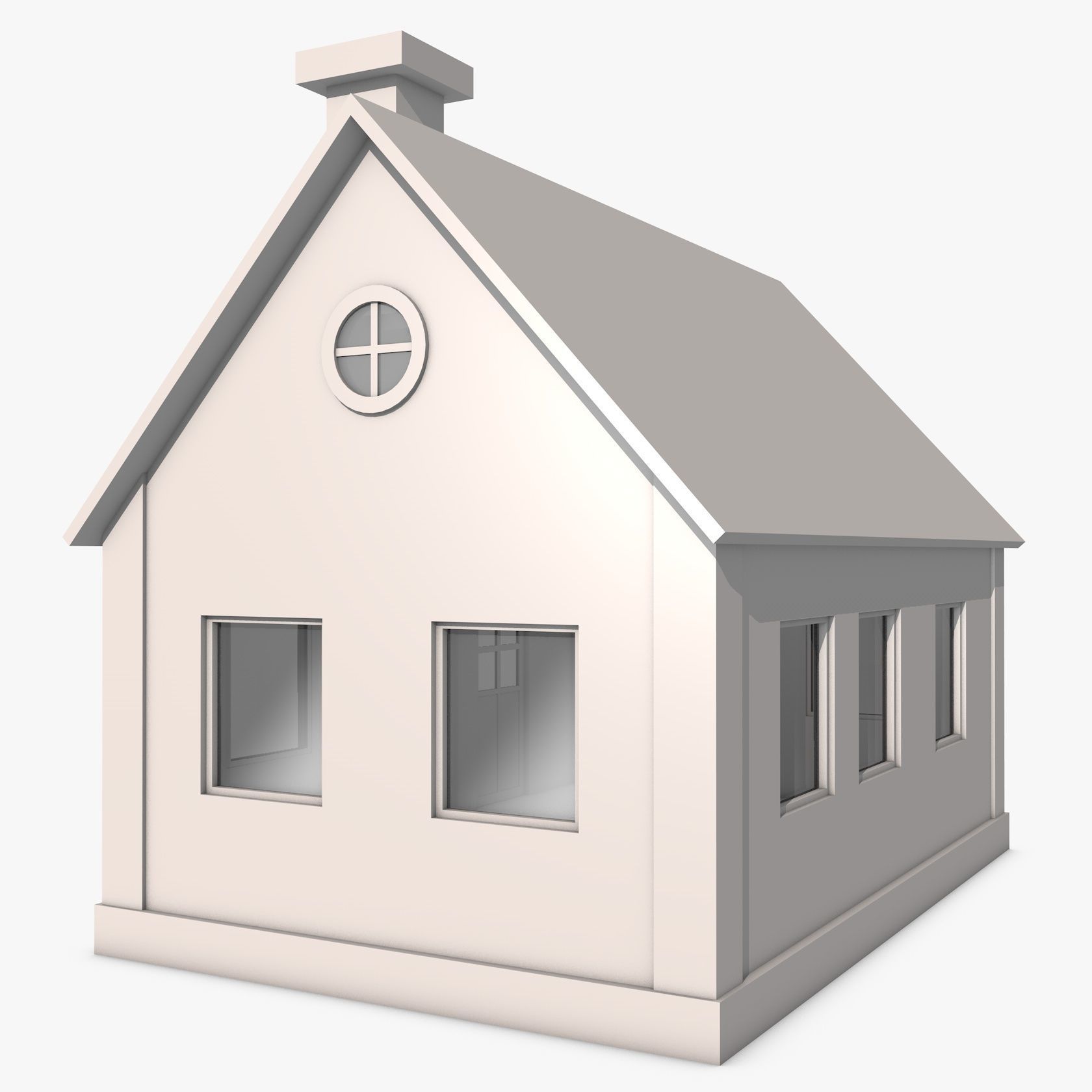 House with Solar Panel 3D model_6