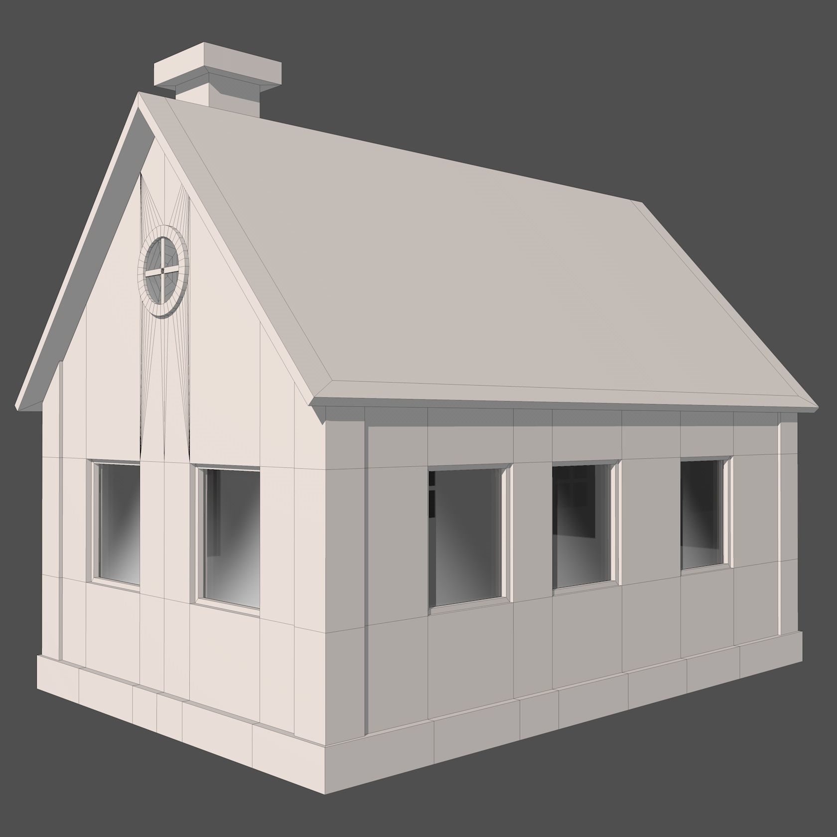 House with Solar Panel 3D model_14