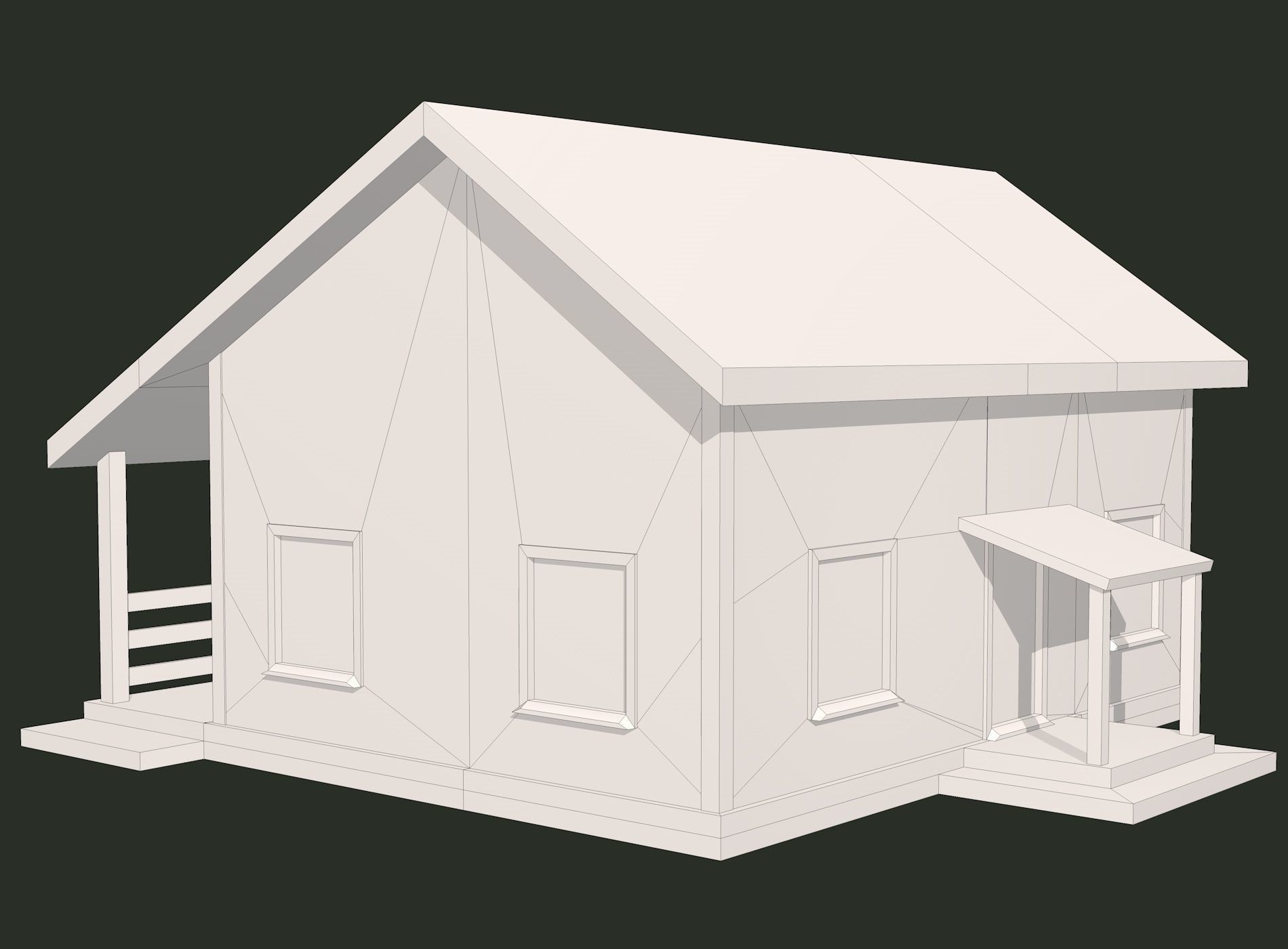 House with Solar Panel and Balcony 3D model_11