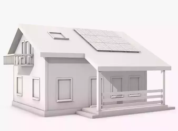 House with Solar Panel and Balcony
