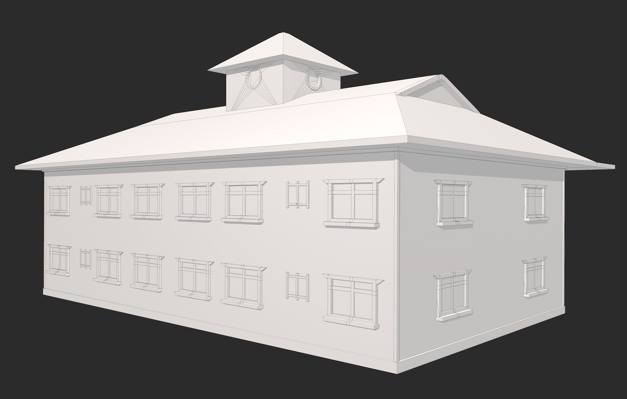 Big House with Balcony 3D model_16