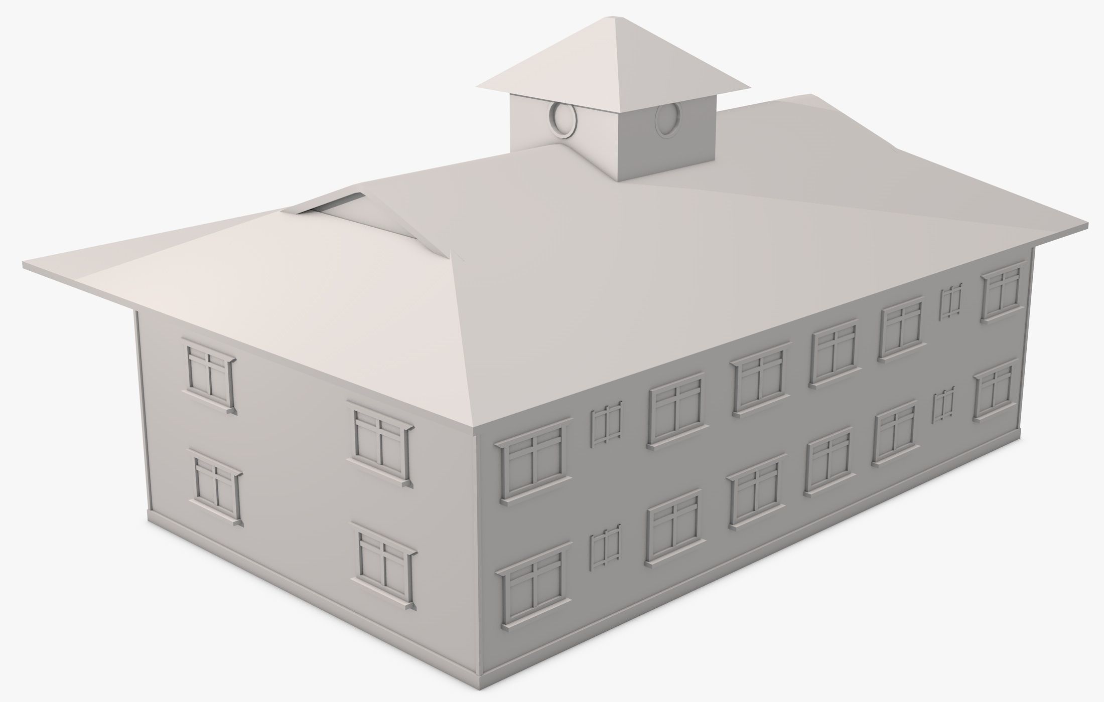 Big House with Balcony 3D model_8