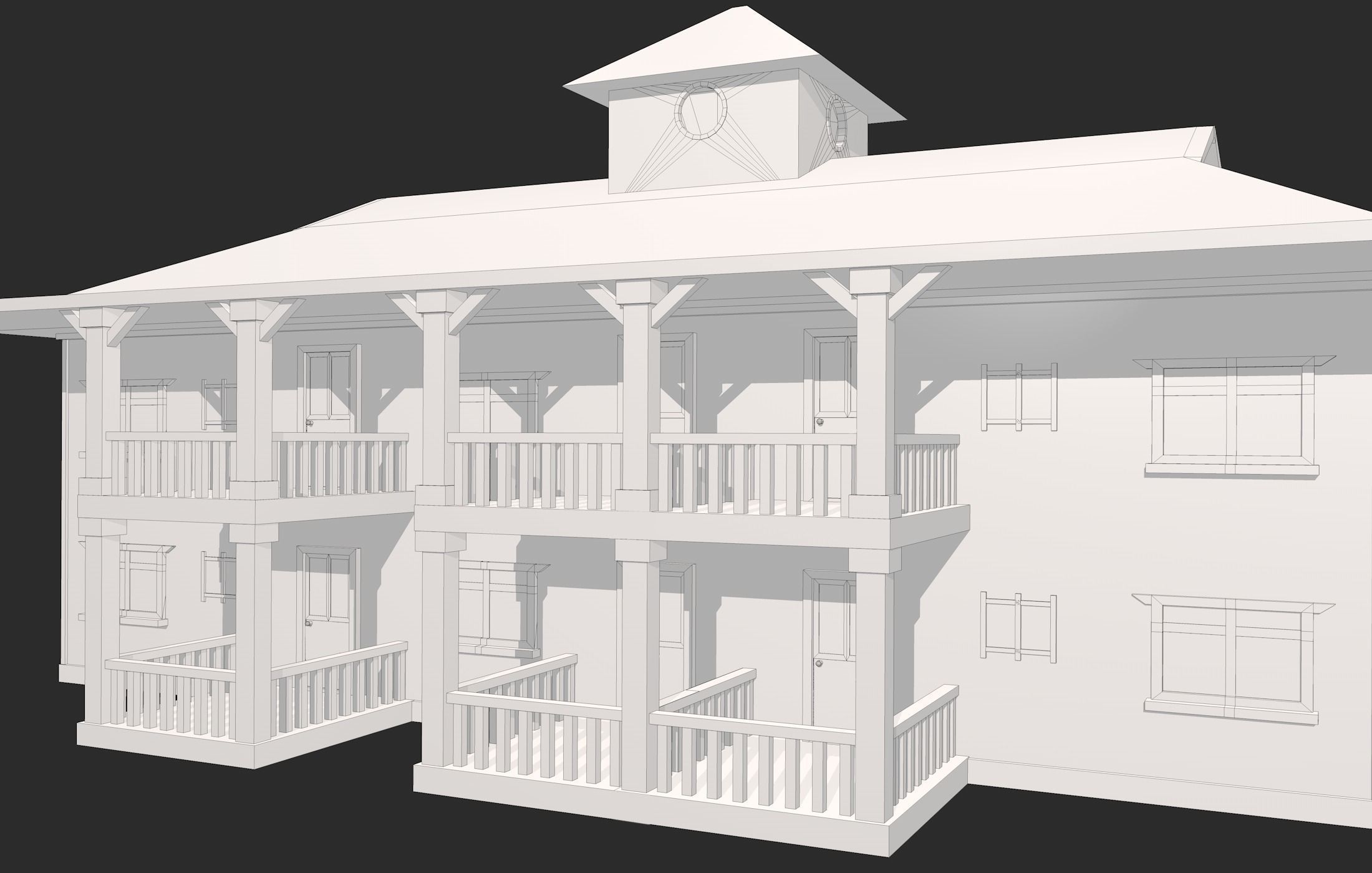 Big House with Balcony 3D model_18
