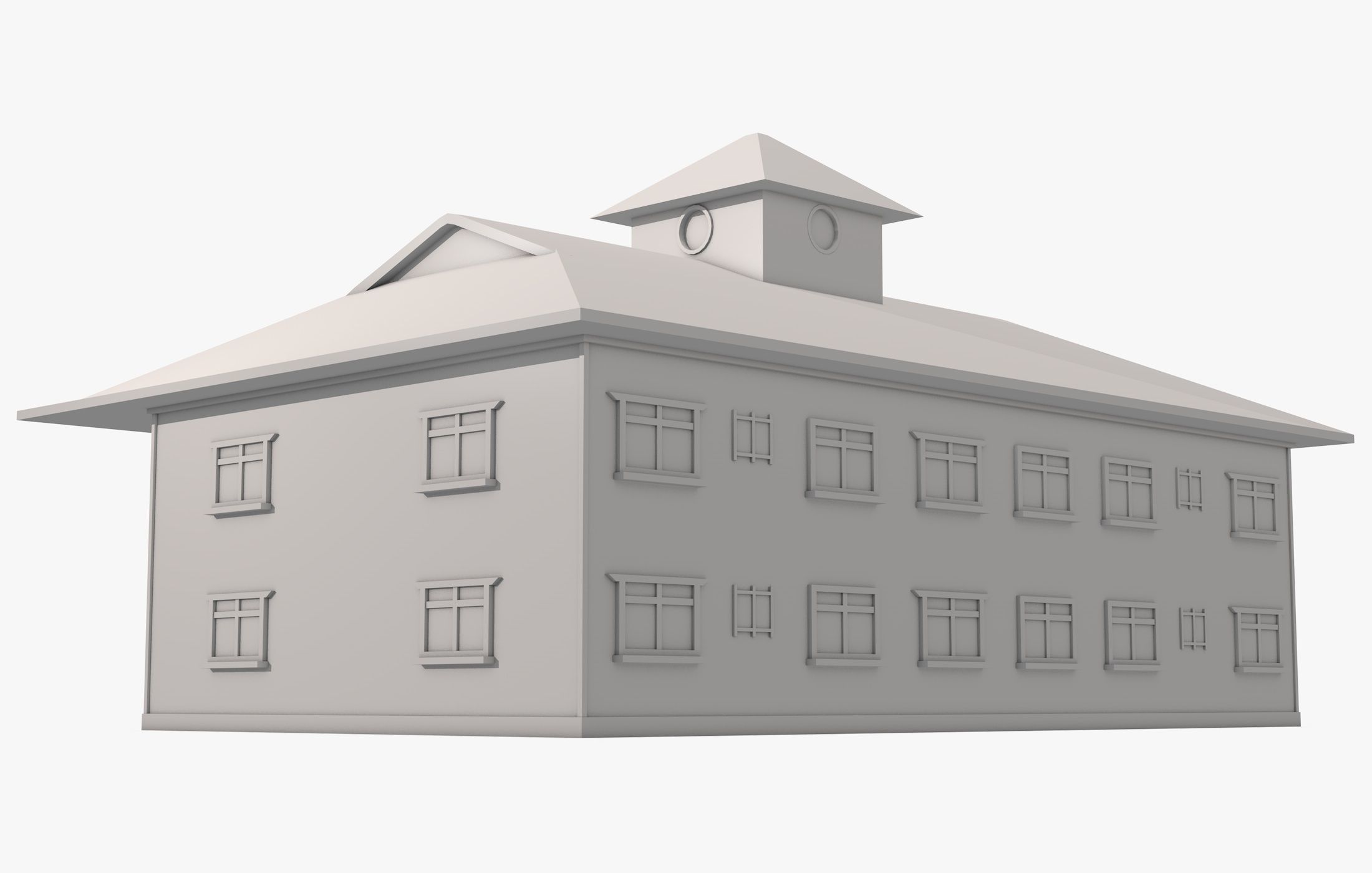 Big House with Balcony 3D model_11