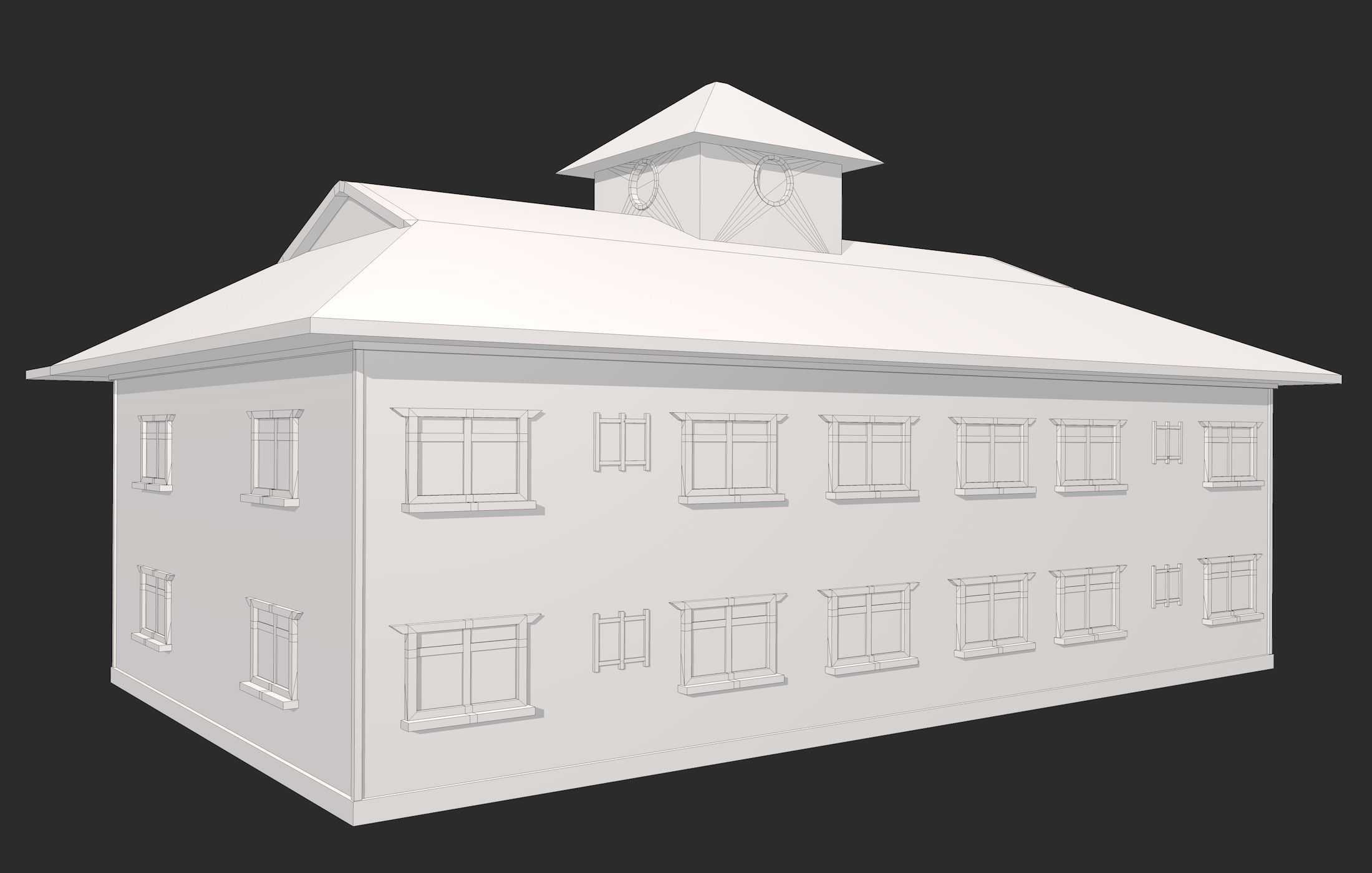 Big House with Balcony 3D model_13