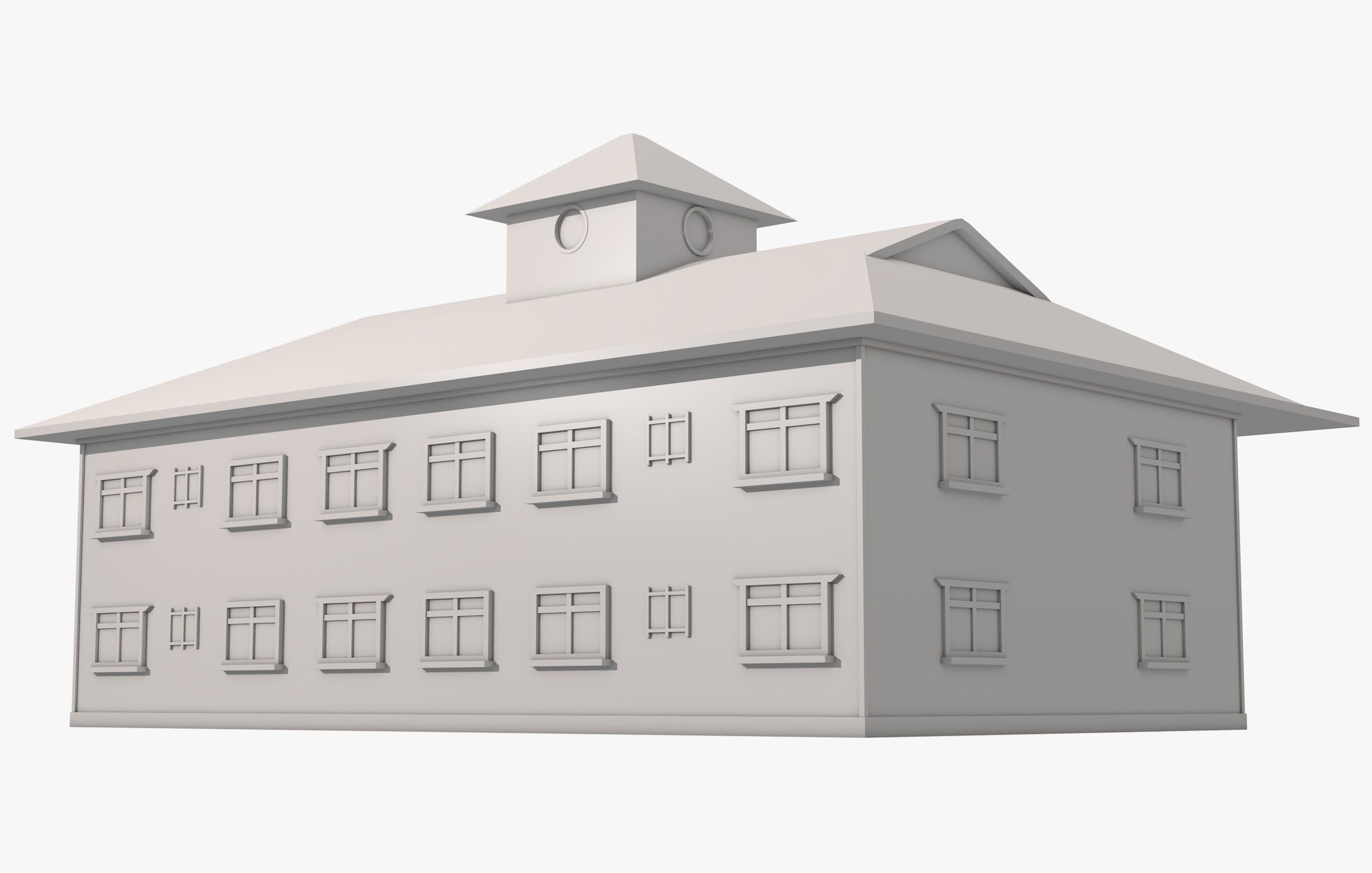Big House with Balcony 3D model_2