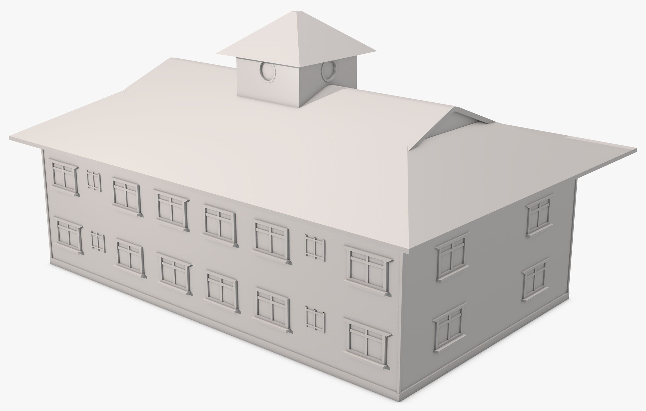 Big House with Balcony 3D model_6
