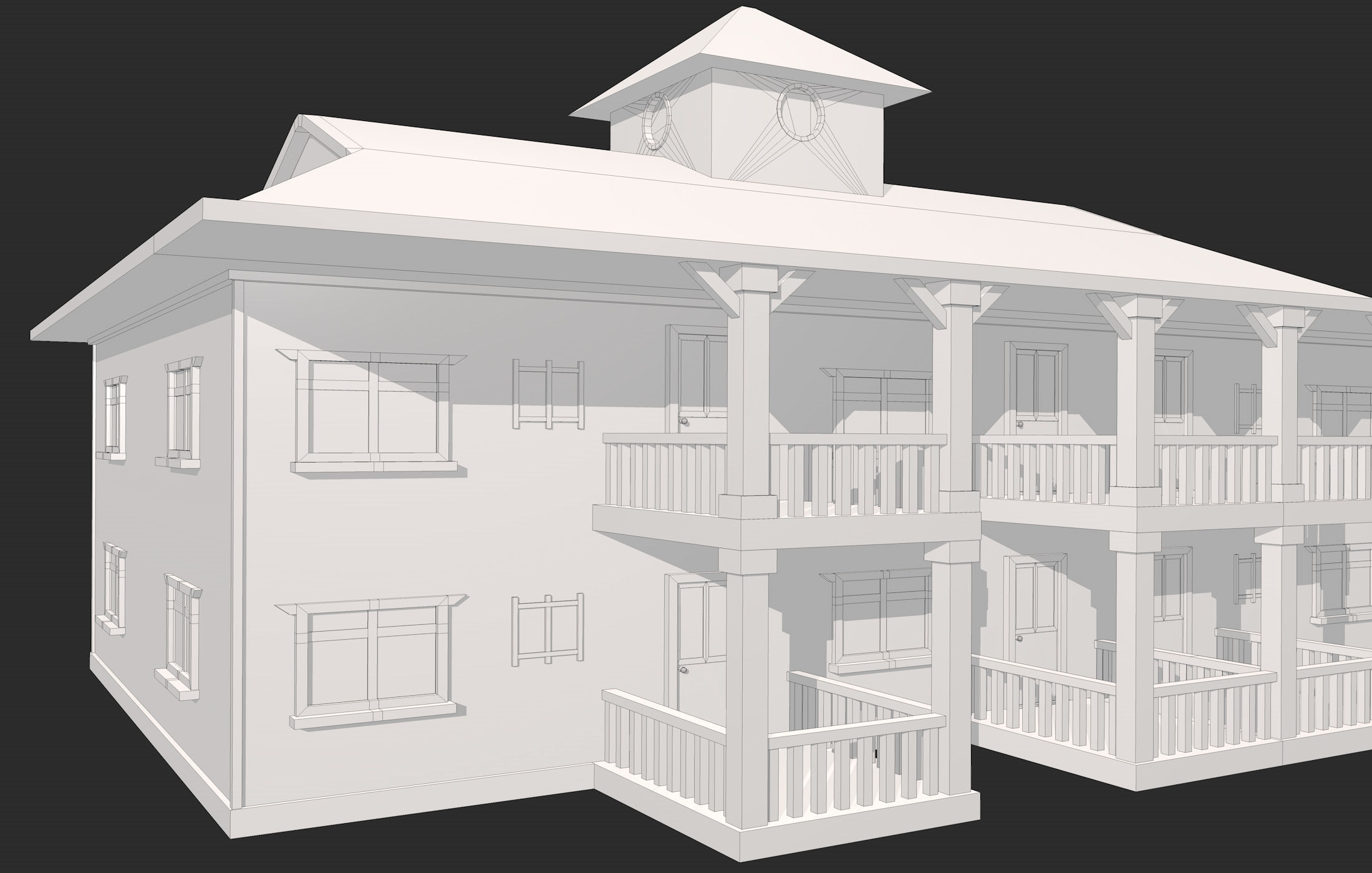 Big House with Balcony 3D model_15